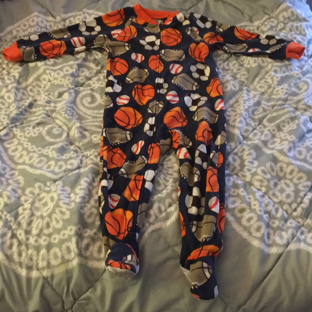 Boys fleece footy pajamas